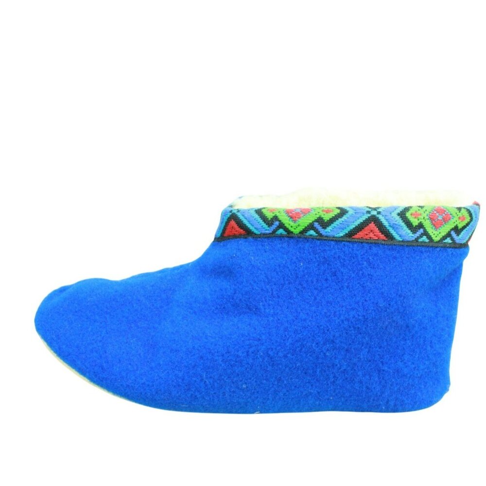 Vintage Daniel Green Blue Cotton Fleece Lined Soft Sole Warm Slippers Size 9